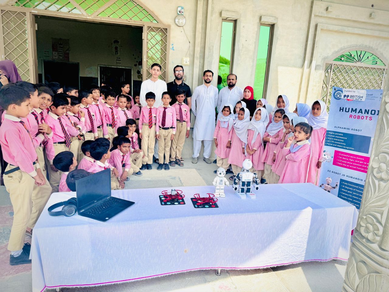 Workshop team with students and faculty at Gulhouse School