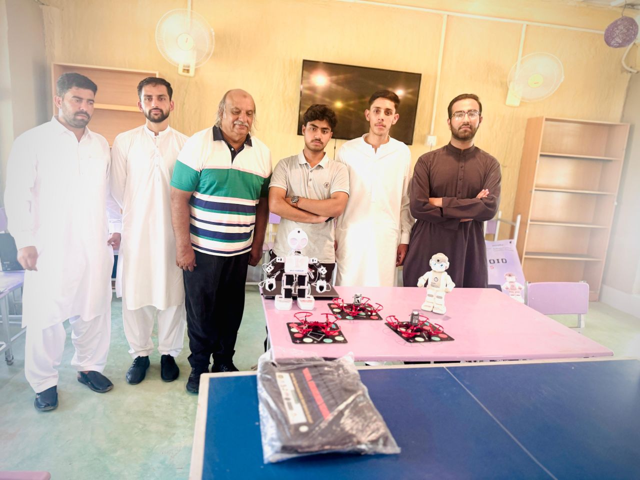 NUST Educational Robotics Lab showcase setup at Namal